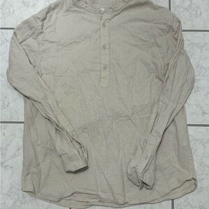 Zara Men's Light Beige Button Down Shirt